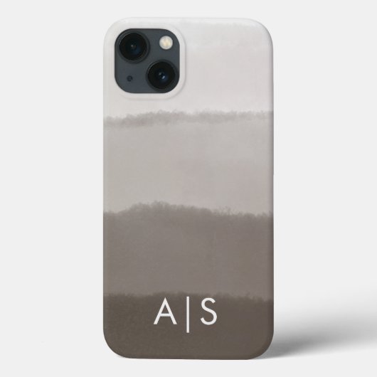 Coques Case-Mate iPhone Initiales monogrammes cool Élégant Davy Grey Ombre (Verso)