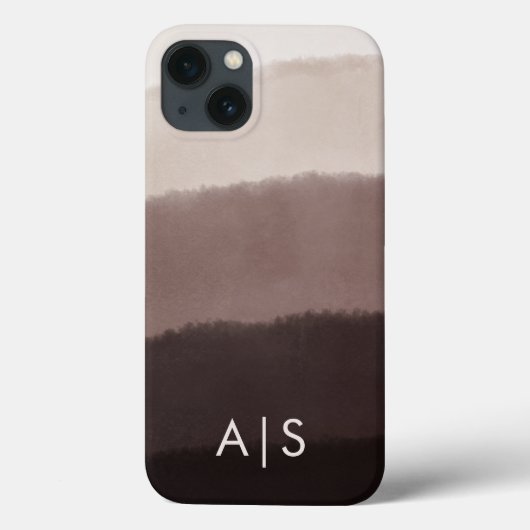 Coques Case-Mate iPhone Initiales monogrammes cool élégants Noyer Brown (Verso)