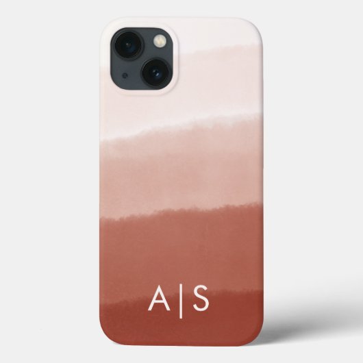 Coques Case-Mate iPhone Initiales monogrammes élégantes Ombre de rouille d (Verso)
