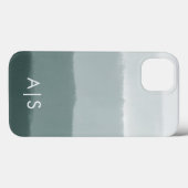 Coques Case-Mate iPhone Initiales monogrammes Élégantes Ombre d'épinette l (Verso (horizontal))