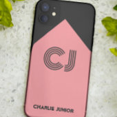 Coques Case-Mate iPhone initiales monogrammes en rose noir