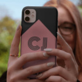 Coques Case-Mate iPhone initiales monogrammes en rose noir