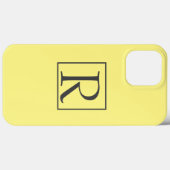 Coques Case-Mate iPhone Initiales Monogrammes gris jaune gris gris personn (Verso (horizontal))