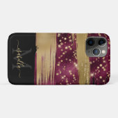 Coques Case-Mate iPhone Initiales monogrammes Or bordeaux noir (Dos (Horizontal))