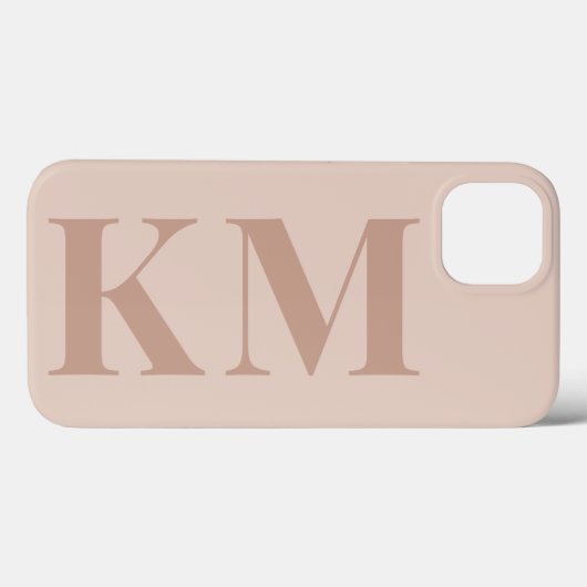 Coques Case-Mate iPhone Initiales monogrammes personnalisées boho blush mi (Verso (horizontal))