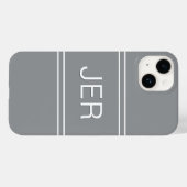 Coques Case-Mate iPhone Initiales Monogrammes Personnalisées Gris Ultime M (Verso (horizontal))