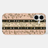 Coques Case-Mate iPhone Initiales Monogrammes rose Beige Noir Fruits (Verso (horizontal))
