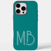 Coques Case-Mate iPhone Initiales Monogrammes Turquoises modernes Contempo (Verso)