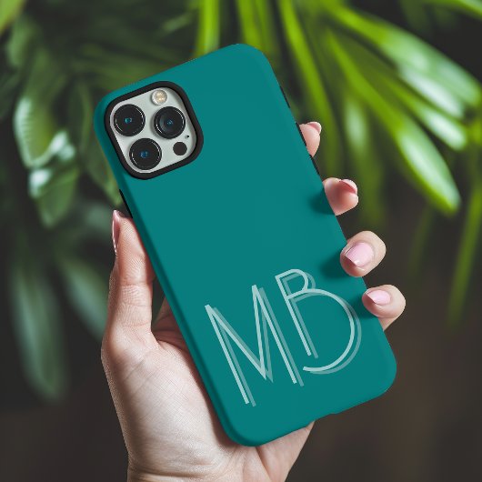 Coques Case-Mate iPhone Initiales Monogrammes Turquoises modernes Contempo