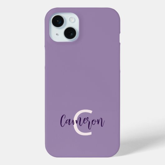 Coques Case-Mate iPhone Initiales Nom Sophisticated Solid Violet (Verso)