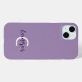 Coques Case-Mate iPhone Initiales Nom Sophisticated Solid Violet (Verso (horizontal))