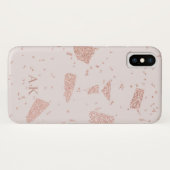 Coques Case-Mate iPhone Initiales rose or Parties scintillant rose Personn