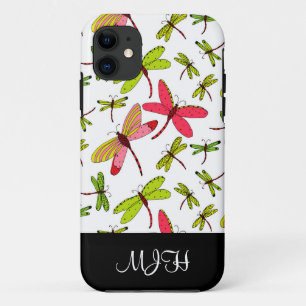 Etui iPhone Case-Mate Initiales roses et vertes de monogramme de