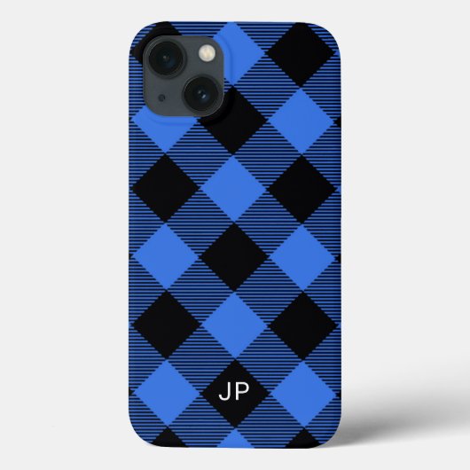 Coques Case-Mate iPhone Initiales simples et élégantes en bleu noir (Verso)