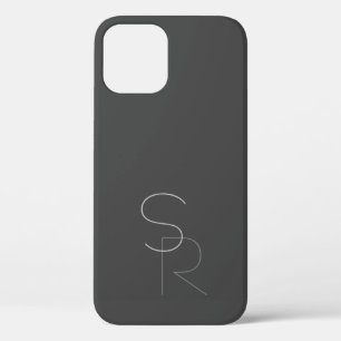 Case-Mate iPhone Case Initiales superposées 2 Modernes Gris sur Gris