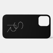 Coques Case-Mate iPhone Initiales superposées Modern 2 | Blanc sur Noir (Verso (horizontal))