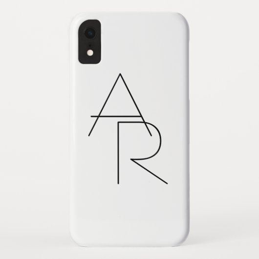 Coques Case-Mate iPhone Initiales superposées Modern 2 | Noir sur Blanc (Dos)