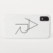Coques Case-Mate iPhone Initiales superposées Modern 2 | Noir sur Blanc (Dos (Horizontal))