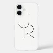 Coques Case-Mate iPhone Initiales superposées Modern 2 | Noir sur Blanc (Verso)
