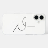 Coques Case-Mate iPhone Initiales superposées Modern 2 | Noir sur Blanc (Verso (horizontal))