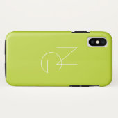 Coques Case-Mate iPhone Initiales superposées Modern 2 | Vert Citron (Dos (Horizontal))