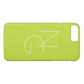 Coques Case-Mate iPhone Initiales superposées Modern 2 | Vert Citron (Dos (Horizontal))