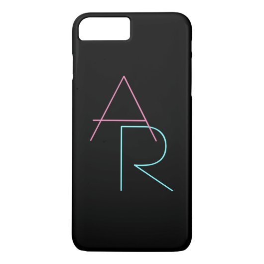 Coques Case-Mate iPhone Initiales superposées modernes | Rose Turquoise No (Dos)