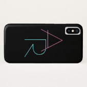 Coques Case-Mate iPhone Initiales superposées modernes | Rose Turquoise No (Dos (Horizontal))
