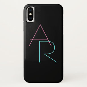 Case-Mate iPhone Case Initiales superposées modernes Rose Turquoise No
