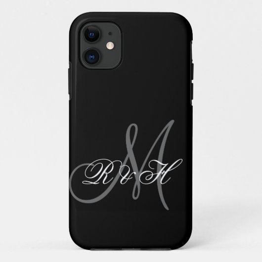 COQUES Case-Mate iPhone INITIATIVES DE MONOGRAMME NOIR GRAY (Dos)