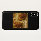 Coques Case-Mate iPhone Inquisitive Snail & Michelangelo Parody Cartoon (Dos (Horizontal))