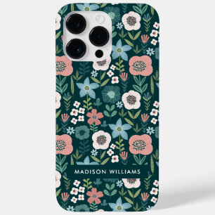 Coque Pour Pour iPhone 14 Pro Max Inscription modifiable Fleurs Minimaliste Case-Mat