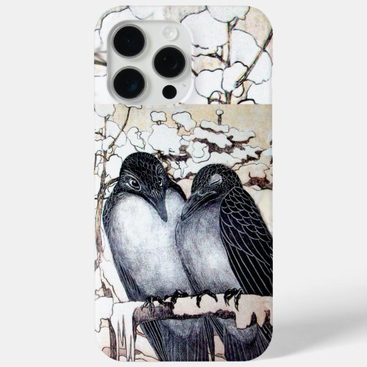 Coques Case-Mate iPhone INSÉPARABLES D'HIVER DANS LA NEIGE Dessin noir et  (Verso)