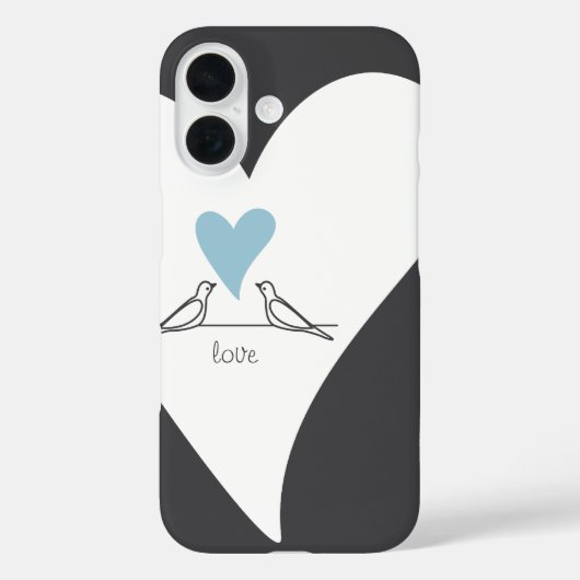 Coques Case-Mate iPhone Inséparables modernes personnalisés Light Blue Hea (Verso)