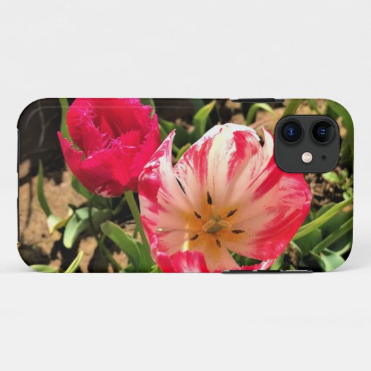 Coques Case-Mate iPhone Inside a Pink et White Tulip (Dos (Horizontal))