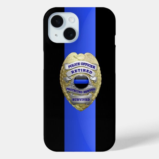 Coques Case-Mate iPhone Insigne de police - Ligne bleue mince (Verso)