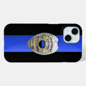 Coques Case-Mate iPhone Insigne de police - Ligne bleue mince (Verso (horizontal))
