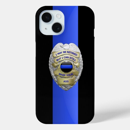 Coques Case-Mate iPhone Insigne de police - Ligne bleue mince (Verso)