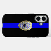 Coques Case-Mate iPhone Insigne de police Ligne Bleue Mince Coque-coque ip (Verso (horizontal))