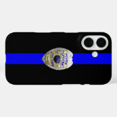 Coques Case-Mate iPhone Insigne de police Ligne Bleue Mince Coque-coque ip (Verso (horizontal))