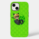 Coques Case-Mate iPhone Insigne vert Cat Noir (Verso)