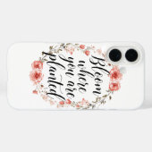 Coques Case-Mate iPhone Inspirational Growth Quote with Pink Flowers (Verso (horizontal))