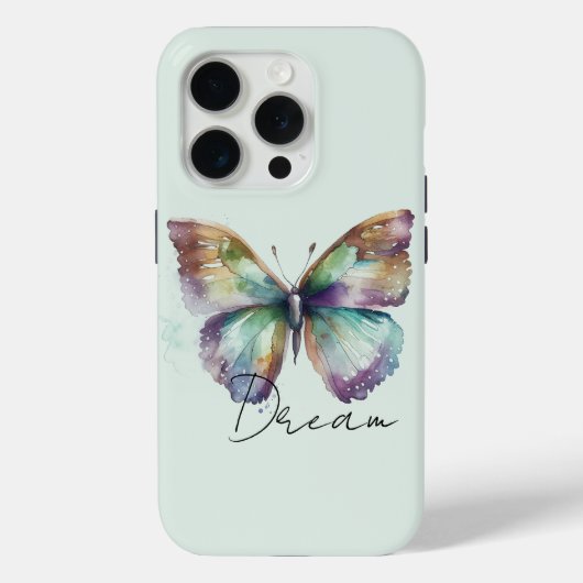 Coques Case-Mate iPhone Inspirational Mint Aqua Blue Dream Butterfly (Verso)