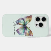 Coques Case-Mate iPhone Inspirational Mint Aqua Blue Dream Butterfly (Verso (horizontal))