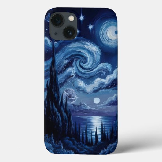 Coques Case-Mate iPhone Inspiré de Van Gogh : Édition Océan Nuit Étoilée (Verso)