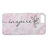 Coques Case-Mate iPhone Inspirer Daisy design sur marbre rose (Dos (Horizontal))
