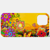 Coques Case-Mate iPhone Inspiritisme floral jaune Personnalisé (Verso (horizontal))