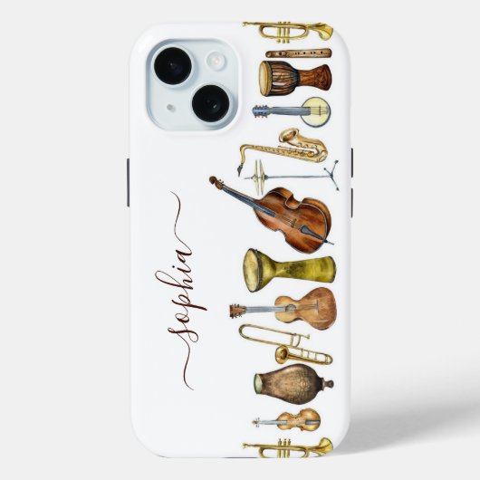 Coques Case-Mate iPhone Instruments de musique aquarelle élégante Personna (Verso)