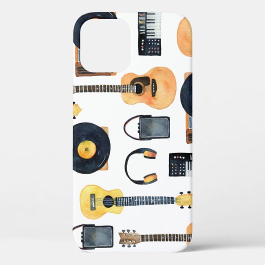 Coques Case-Mate iPhone Instruments de musique : aquarelle transparente (Verso)