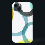 Etui iPhone 13 Interverrouillage des cercles jaunes et bleus<br><div class="desc">Une simple impression de cercles jaunes et bleus imbriqués par Megan Meagher. L'arrière - plan blanc laisse apparaître les couleurs des cercles. Achetez le vôtre aujourd'hui !</div>